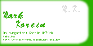 mark korein business card